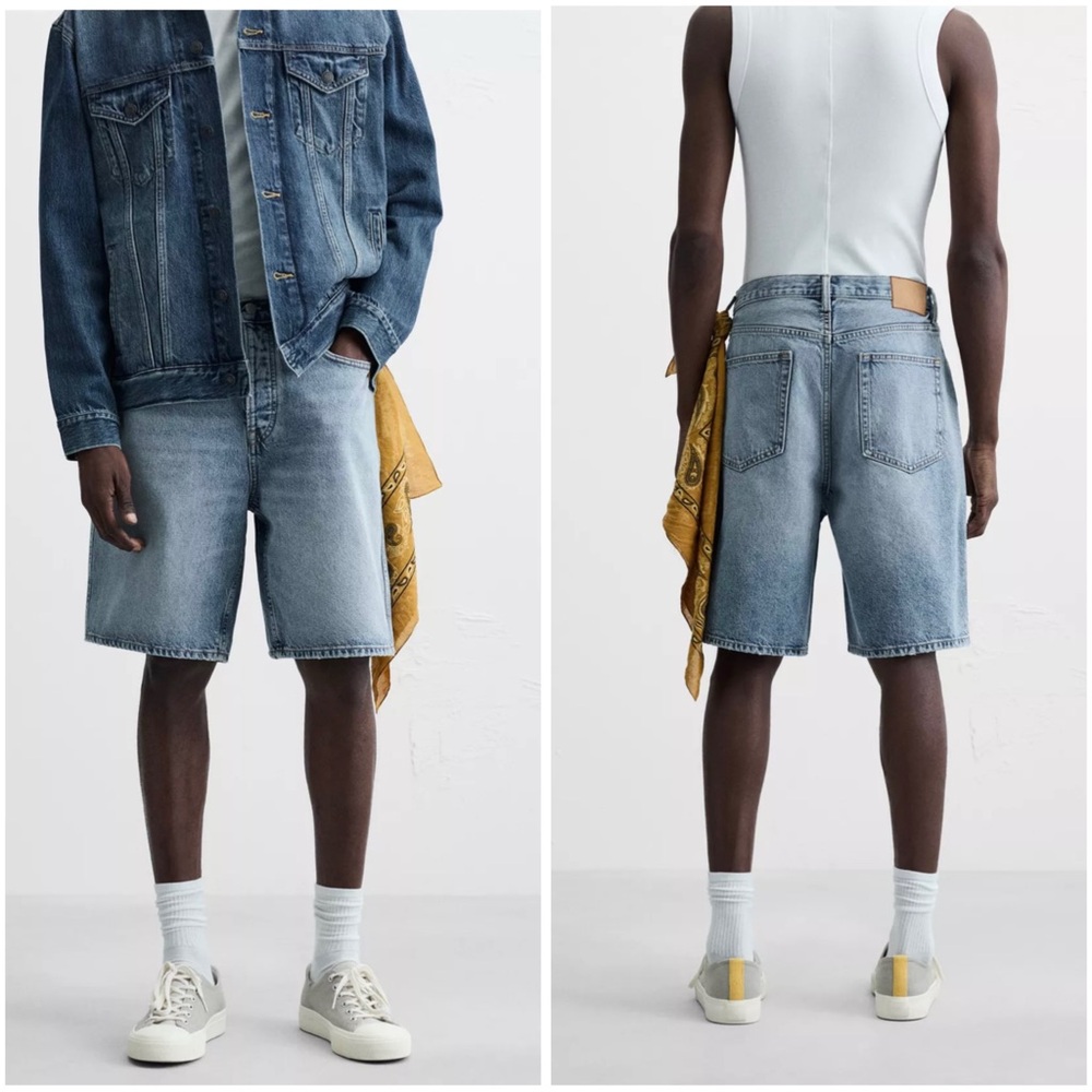 Zara Straight Fit Denim Shorts